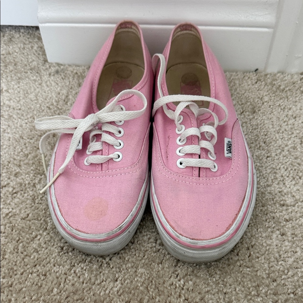 Vans Light Pink Canvas Shoes with White Laces